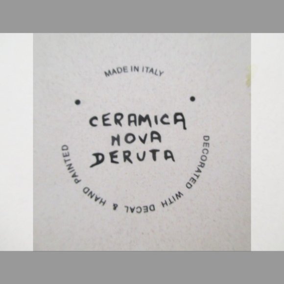 Vtg Italian Ceramica Nova Deruta Serving Platter Decorated--Decal & Hand Painted - Picture 11 of 11